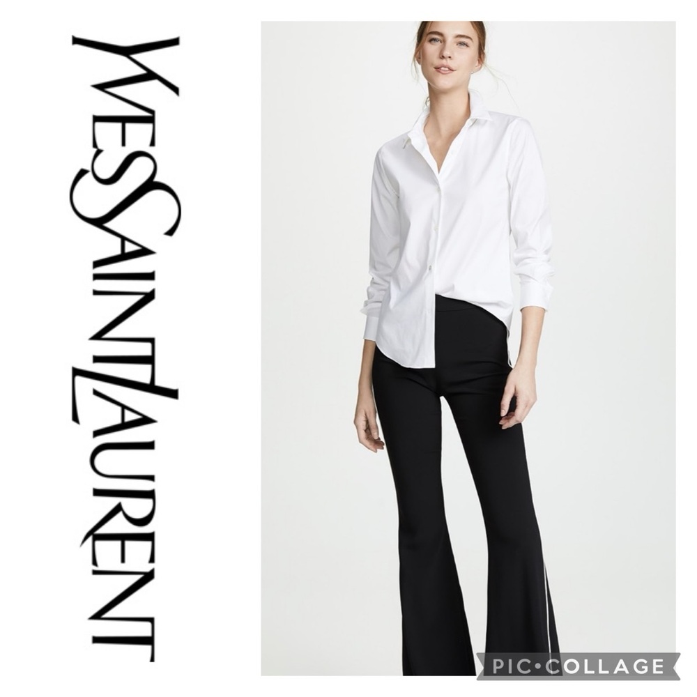 Yves Saint Laurent Elegant White Button-Down Shirt